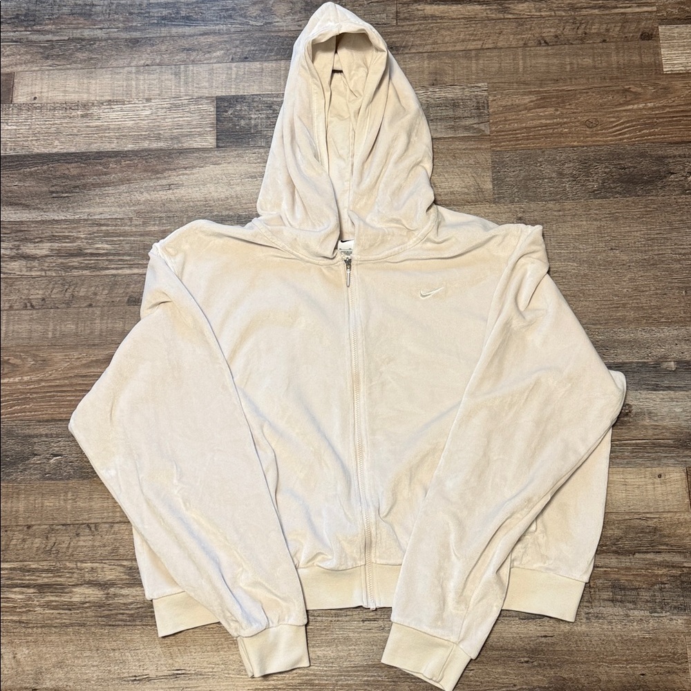Nike Women’s Cream Hooded Zipper Jacket Size XL